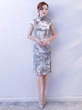 Vintage Silk Stand-collar Short Cheongsam
